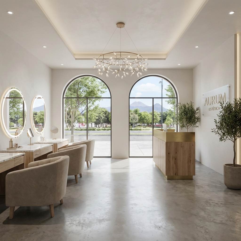 Interior del salón de belleza moderno